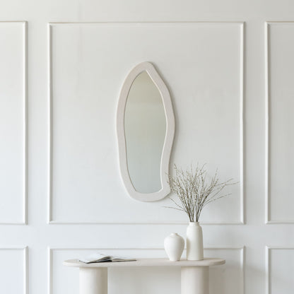 Handmade White Wall Hanging Mirror - Small