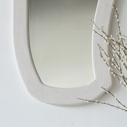 Handmade White Wall Hanging Mirror - Small