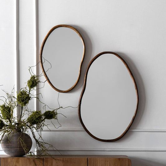 Hera Solid Wood Curved Wall Hanging Mirror