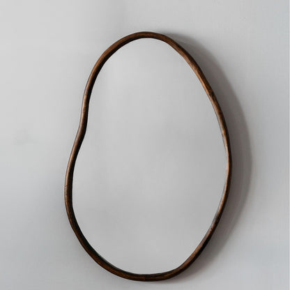 Solid Wood Curved Wall Hanging Mirror