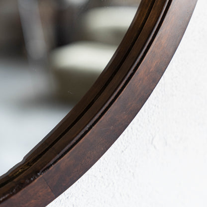 Solid Wood Wall Mirror - Walnut