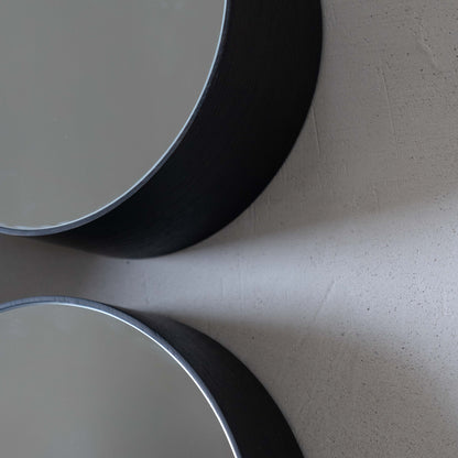 Stained Modern Round Wall Hanging Mirror
