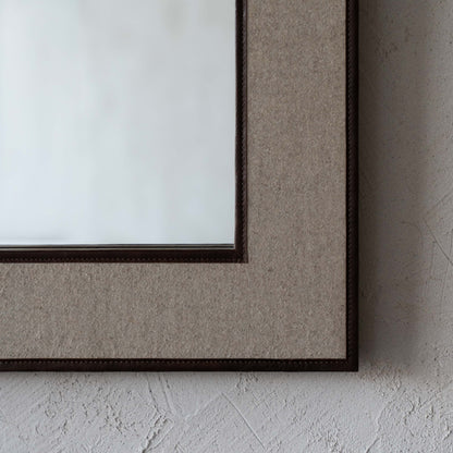 Mirror With Leather Border Wall Mirror - CW-12562