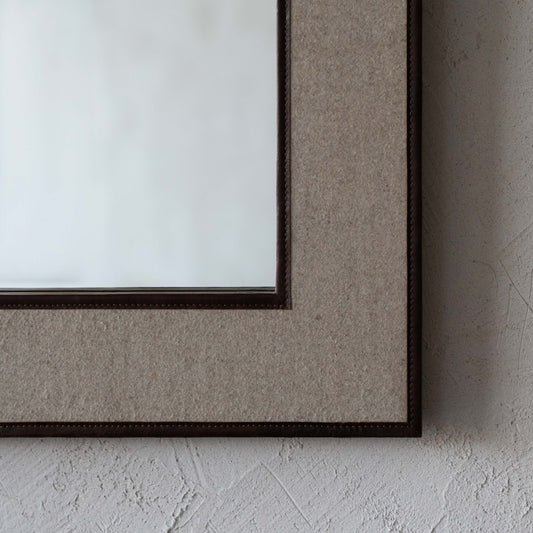 Vivid Nordic Mirror With Leather Border Wall Mirror - CW-12562