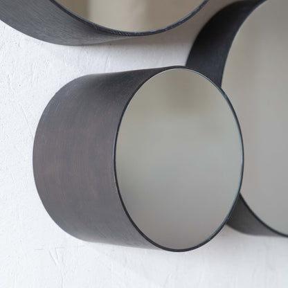 Stained Modern Round Wall Hanging Mirror