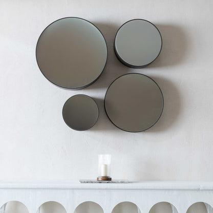 Stained Modern Round Wall Hanging Mirror