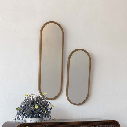 Glow Brass Frame Vintage Curve Wall Mirror
