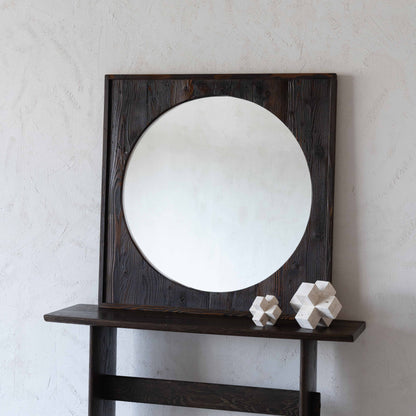 Brown Solid Wood Mirror