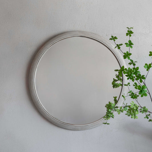 Velthisa Round White Round Wall Mirror